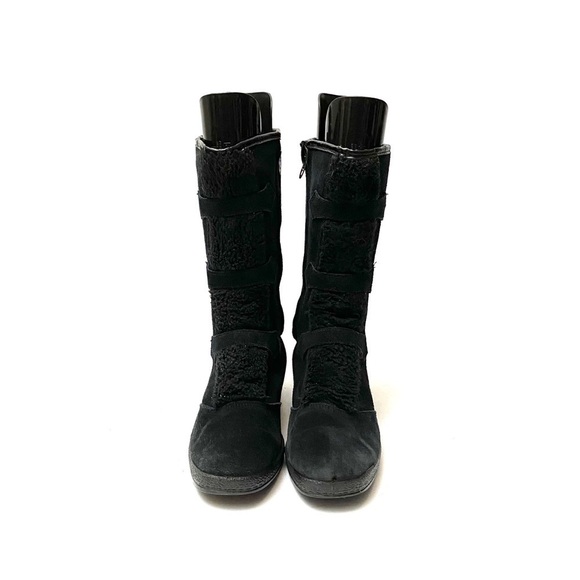 Vintage 1970s black suede fleece lined snow boots - Picture 3 of 9
